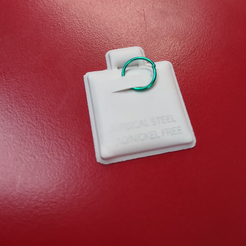 Surgical Steel Nose Ring In Green